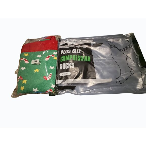 Christmas Compression Socks -Plus Size 2XL - 3 New Pairs - See 3/$20 sale - Picture 6 of 7